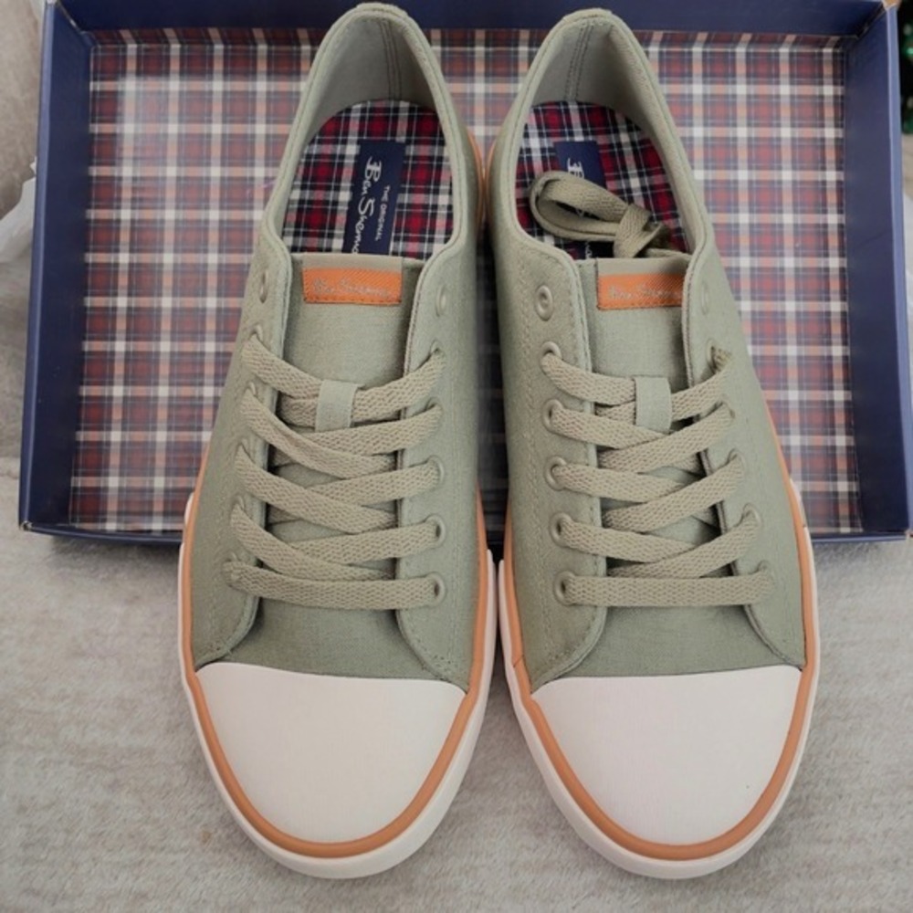 NWT Ben Sherman Mens Hadley Lo Olive Gum‎ Canvas Low Top Sneakers Size 7 Y2K